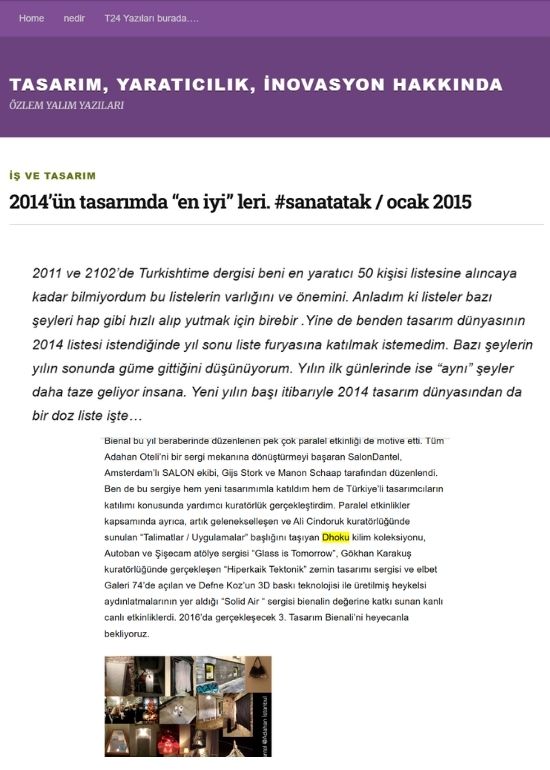 Dhoku halıları tasarım ve inovasyon üzerine yazıda örnek olarak yer aldı