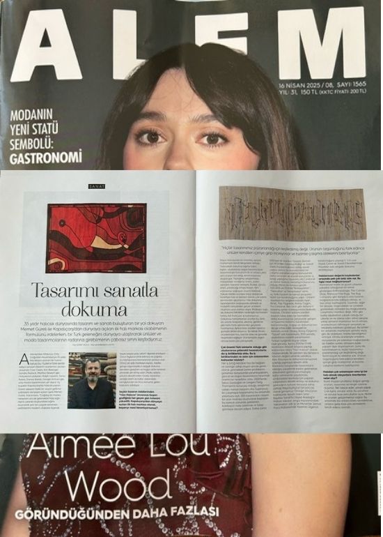 Dhoku contemporary rug design featured in Alem magazine