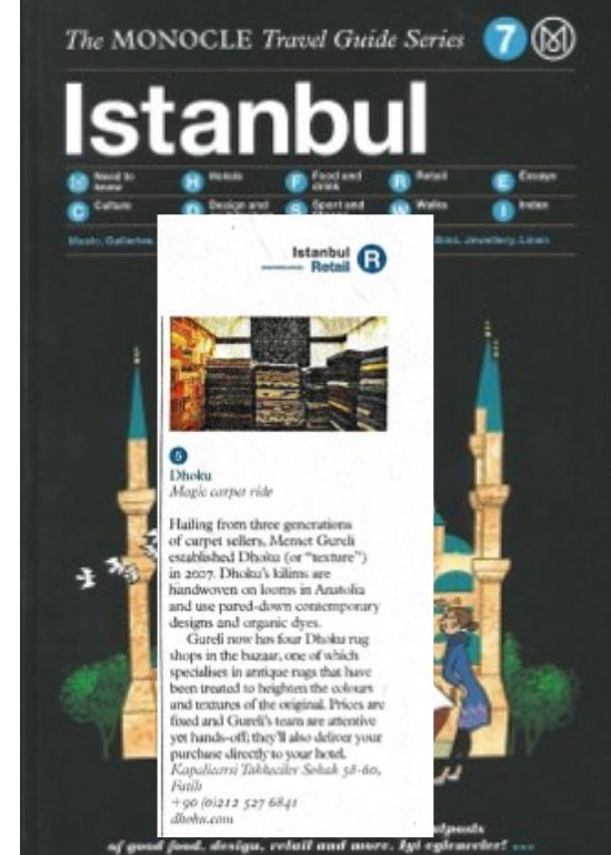 Dhoku carpets featured in Monocle Istanbul travel guide