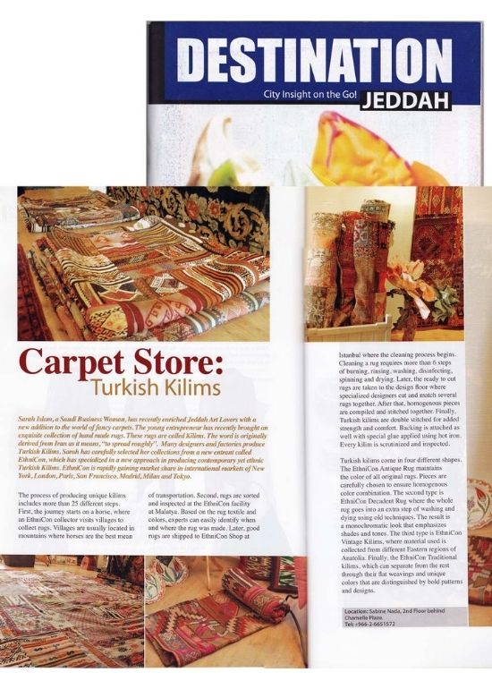 Dhoku halıları gazetede yayınlanan kültür ve tasarım haberi içinde yer aldı