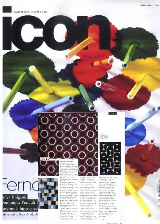 Dhoku contemporary rugs featured in ICON design magazine showcasing modern interiors