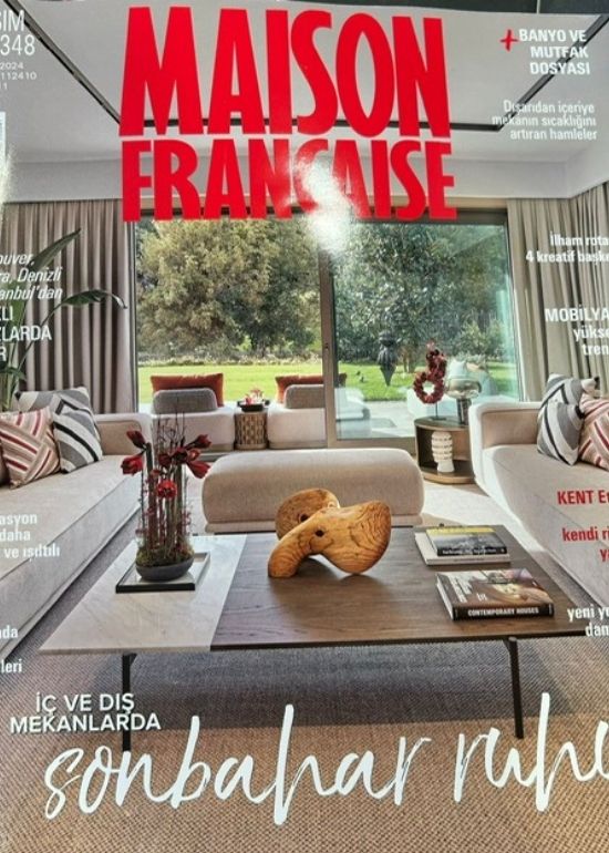 Dhoku luxury rugs featured in Maison Française showcasing contemporary interiors