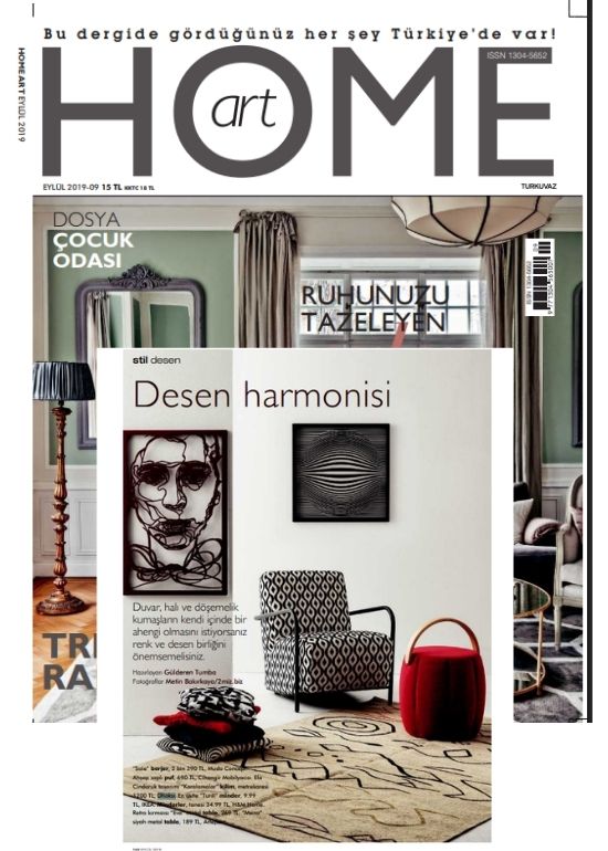 Dhoku handmade rugs featured in Home Art magazine highlighting interior design aesthetics