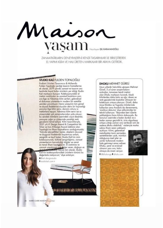 Dhoku el dokuma halıları Maison Yaşam dergisinde çağdaş iç mekân tasarımıyla yer aldı