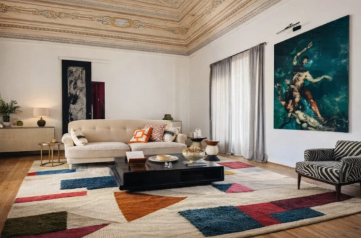 dhoku rug in a contemporary home decoration